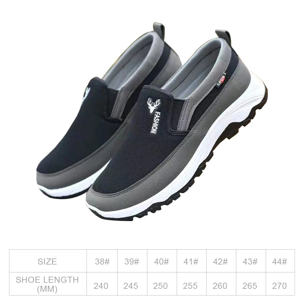 Men Casual Canvas Shoes Lightweight Summer Mesh Shoes Breathable Slip on Flats Men Fashion Walking Shoes Soft Loafers for Men