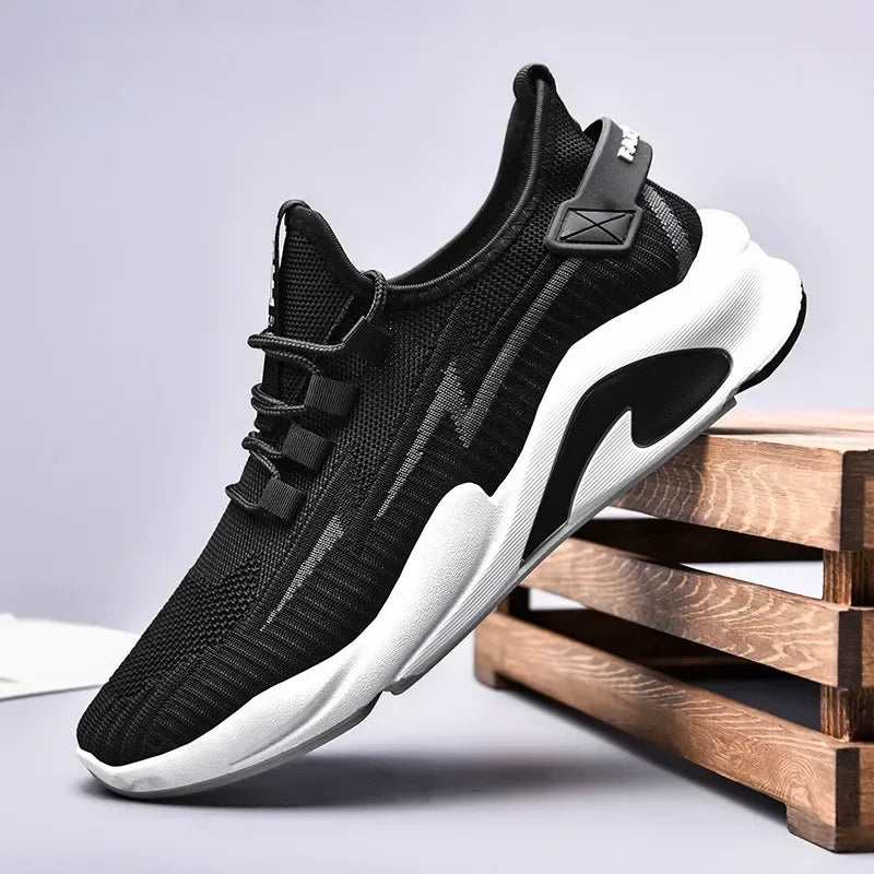 Men's Vulcanized Shoes 2024 Summer Feiyang Woven Men Shoes Breathable Lace Up Mesh Sneakers Outdoor Brand Trendy