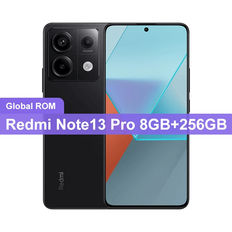 Global ROM Xiaomi Redmi Note 13 Pro 128GB/256GB/512GB Snapdragon 7s Gen 2 200MP+16MP Camera 6.67 ” Screen  67W 5100mAh Battery