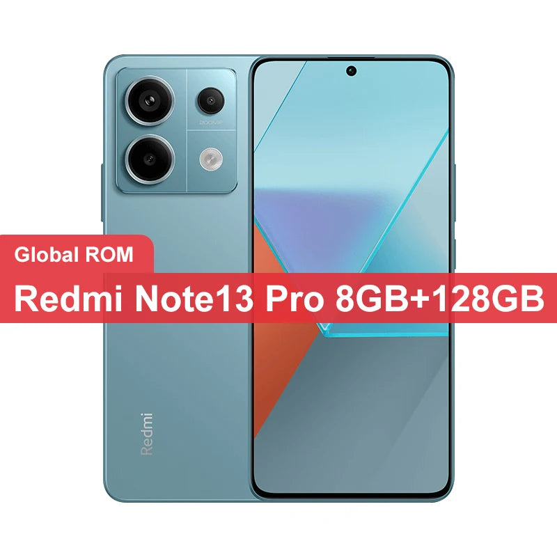 Global ROM Xiaomi Redmi Note 13 Pro 128GB/256GB/512GB Snapdragon 7s Gen 2 200MP+16MP Camera 6.67 ” Screen  67W 5100mAh Battery