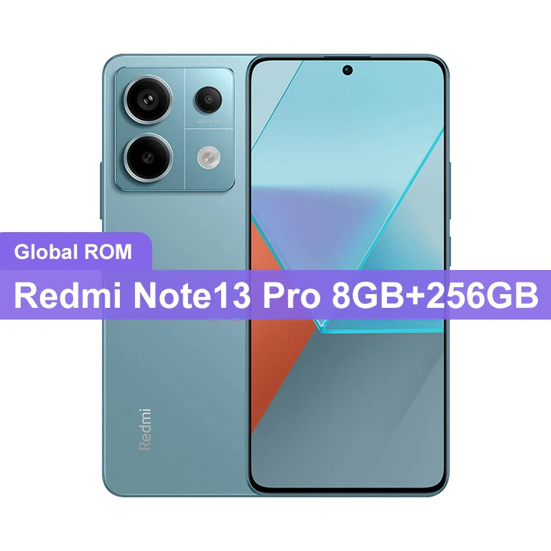 Global ROM Xiaomi Redmi Note 13 Pro 128GB/256GB/512GB Snapdragon 7s Gen 2 200MP+16MP Camera 6.67 ” Screen  67W 5100mAh Battery