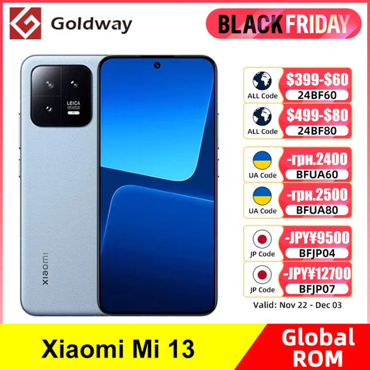 Xiaomi Mi 13 Global ROM Snapdragon 8 Gen 2 Cellphone 120Hz OLED Screen 50MP Leica Camera 67W Fast Charger IP68 MIUI 14