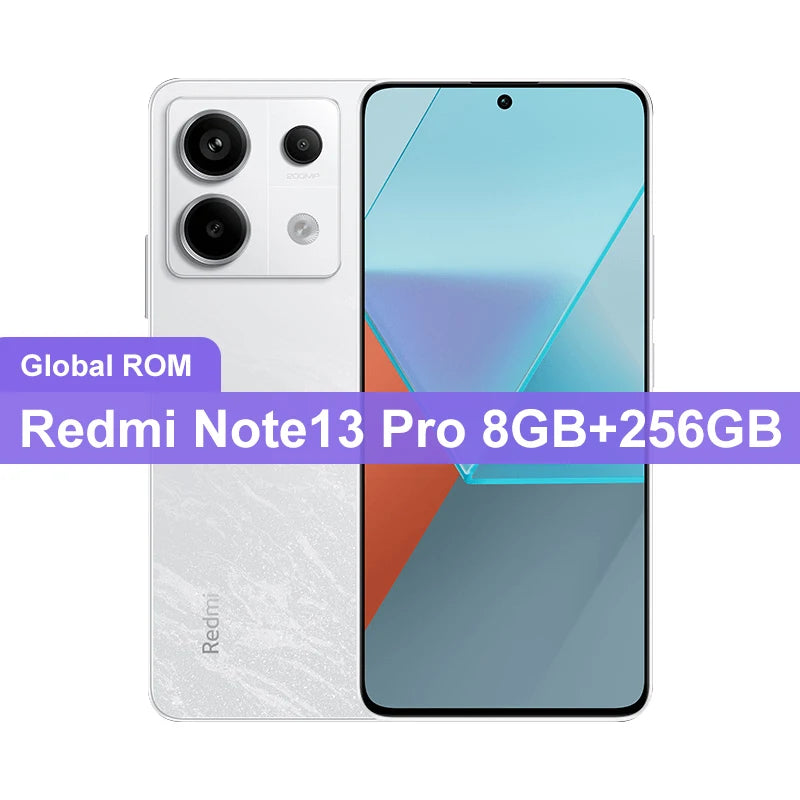 Global ROM Xiaomi Redmi Note 13 Pro 128GB/256GB/512GB Snapdragon 7s Gen 2 200MP+16MP Camera 6.67 ” Screen  67W 5100mAh Battery