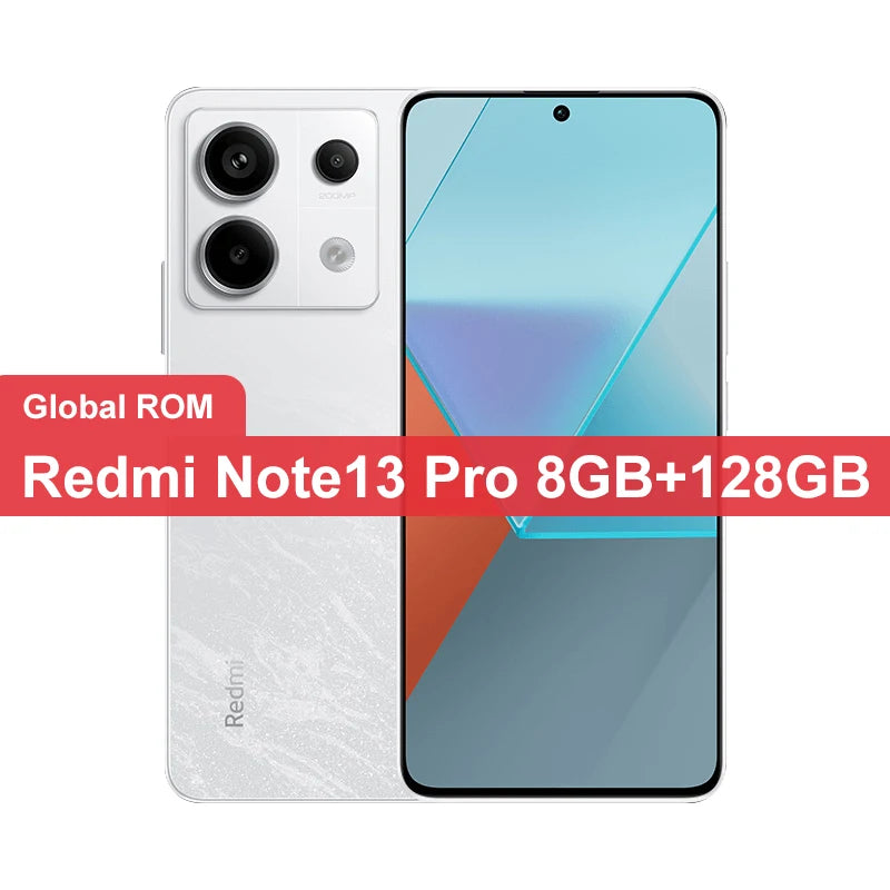 Global ROM Xiaomi Redmi Note 13 Pro 128GB/256GB/512GB Snapdragon 7s Gen 2 200MP+16MP Camera 6.67 ” Screen  67W 5100mAh Battery