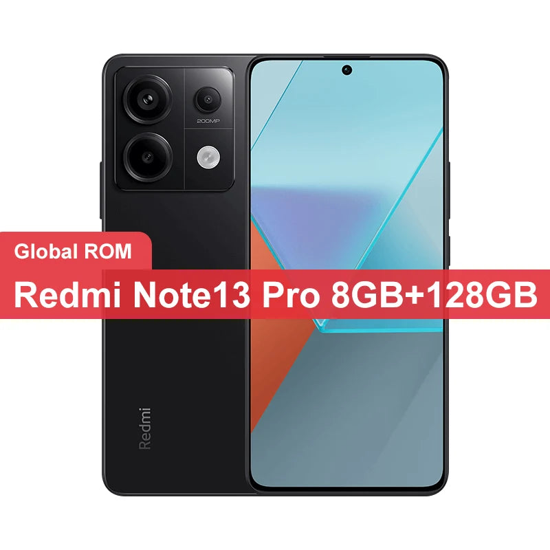 Global ROM Xiaomi Redmi Note 13 Pro 128GB/256GB/512GB Snapdragon 7s Gen 2 200MP+16MP Camera 6.67 ” Screen  67W 5100mAh Battery