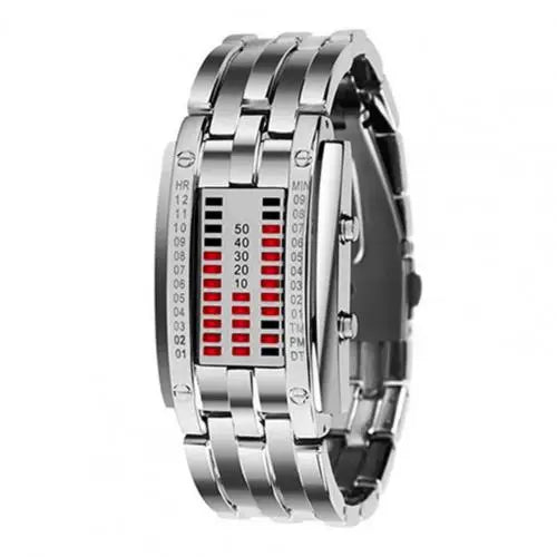 2021 New Fashion Punk Wristwatch with Strap Date Digital Tungsten Steel Fashion Luminous Watch for Couple