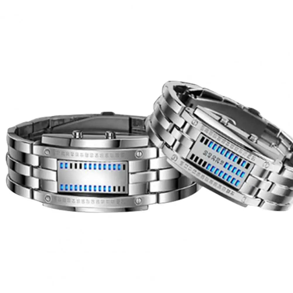 2021 New Fashion Punk Wristwatch with Strap Date Digital Tungsten Steel Fashion Luminous Watch for Couple