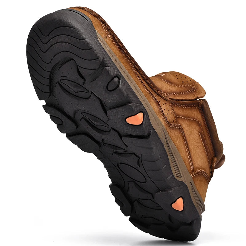 Men's Real Leather Ankle Boots Autumn Winter Mens Shoes Fashion Large Size Casual Boots Cowhide Men Genuine Leather Boots