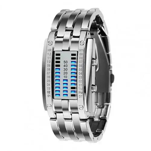 2021 New Fashion Punk Wristwatch with Strap Date Digital Tungsten Steel Fashion Luminous Watch for Couple