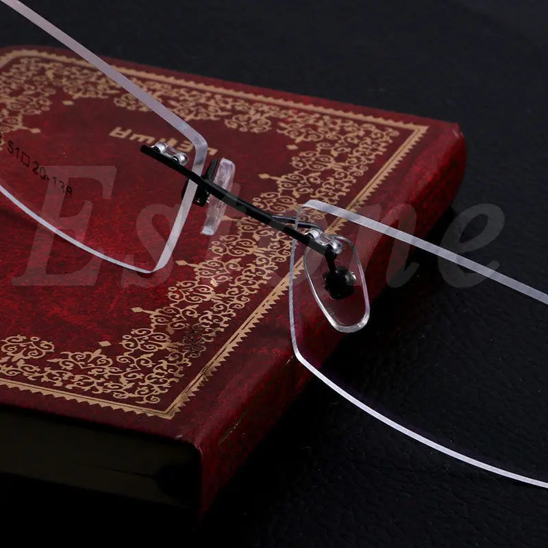Fashion Metal Rimless Eye Glasses Solid Spectacle Frames Reading glasses For Women Men Unsex