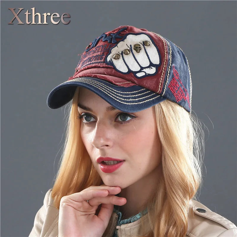 XTHREE Unisex Fashion Men's Baseball Cap women Snapback Hat Cotton Casual Caps Summer Fall Hat for Men Cap Wholesale