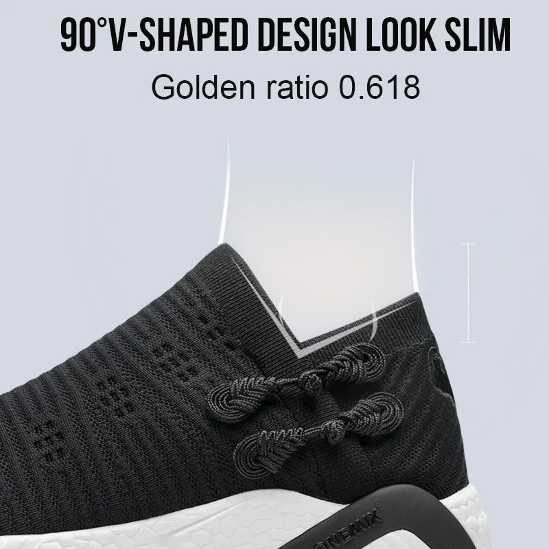 ONEMIX Newest Unisex Casual Shoes National Style Comfortable Knitted Vamp Slip-On Sneakers Loafers Men Lightweight Walking Flats