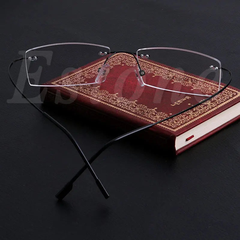 Fashion Metal Rimless Eye Glasses Solid Spectacle Frames Reading glasses For Women Men Unsex