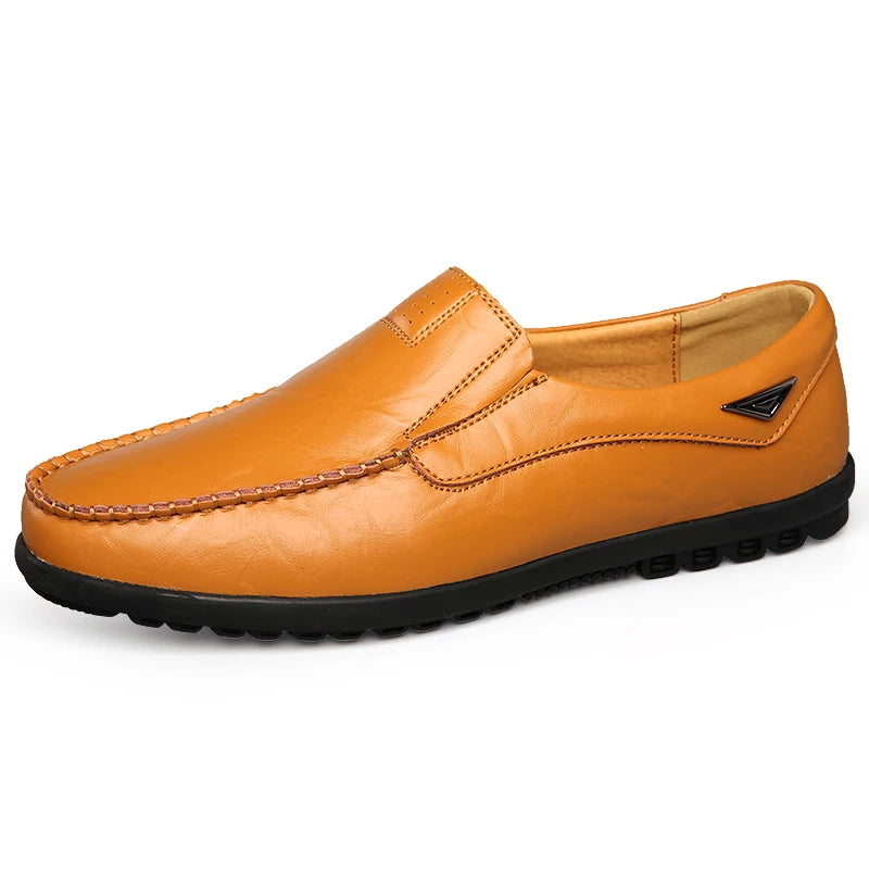 Genuine Leather Men Casual Shoes Luxury Brand Mens Loafers Moccasins Breathable Slip on Black Driving Shoes Plus Size 37-47