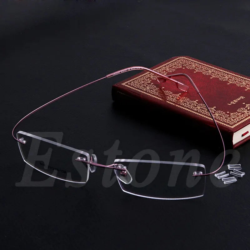 Fashion Metal Rimless Eye Glasses Solid Spectacle Frames Reading glasses For Women Men Unsex