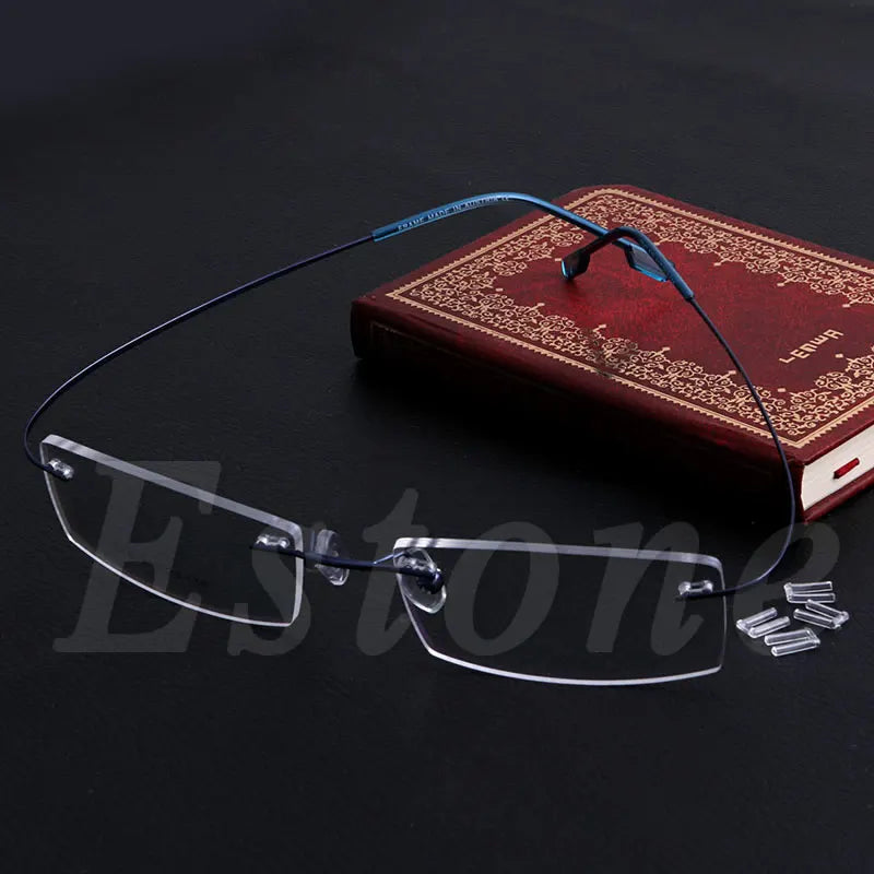 Fashion Metal Rimless Eye Glasses Solid Spectacle Frames Reading glasses For Women Men Unsex