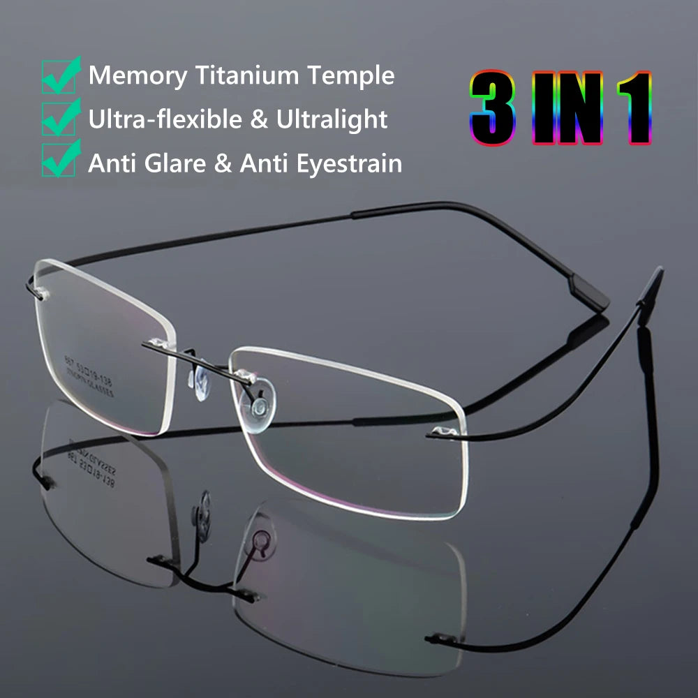 Ultralight Rimless Reading Glasses Unisex Flexible Magnetic Eyewear for Men Women Vision Care Presbyopic Eyeglasses +1.0~+4.0