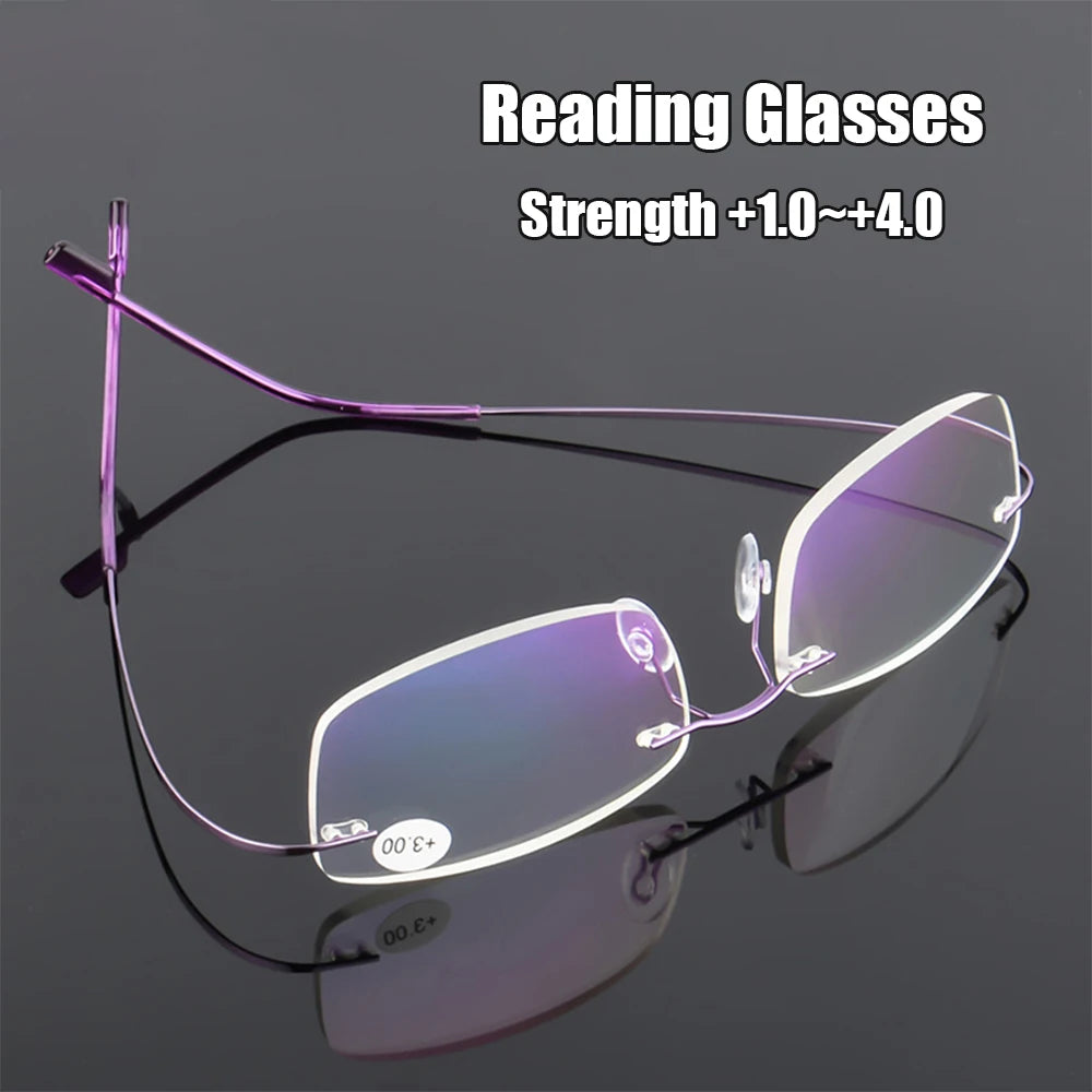 Ultralight Rimless Reading Glasses Unisex Flexible Magnetic Eyewear for Men Women Vision Care Presbyopic Eyeglasses +1.0~+4.0