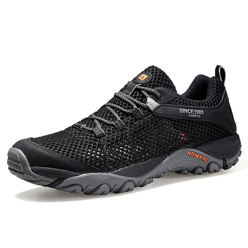 HUMTTO Summer Non-leather Casual Shoes for Men Fashion Men's Sports Shoes Breathable Luxury Designer Outdoor Black Mens Sneakers
