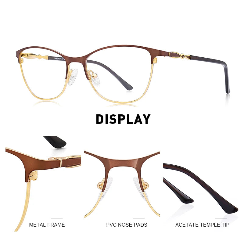 MERRYS DESIGN Women Fashion Trending Cat Eye Glasses Full Frame Ladies Myopia Eyewear Prescription Optical Eyeglasses S2108