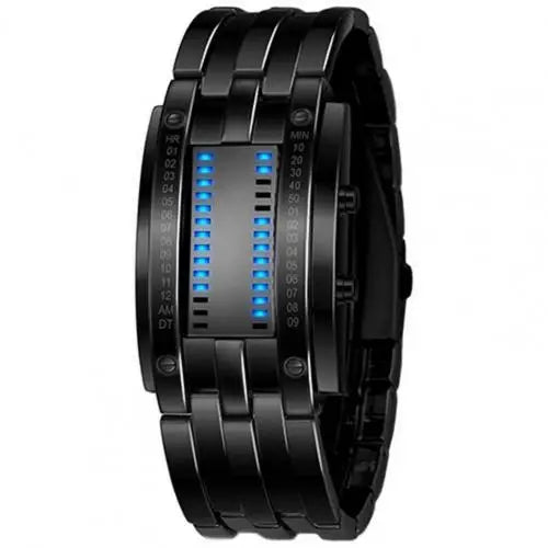 2021 New Fashion Punk Wristwatch with Strap Date Digital Tungsten Steel Fashion Luminous Watch for Couple