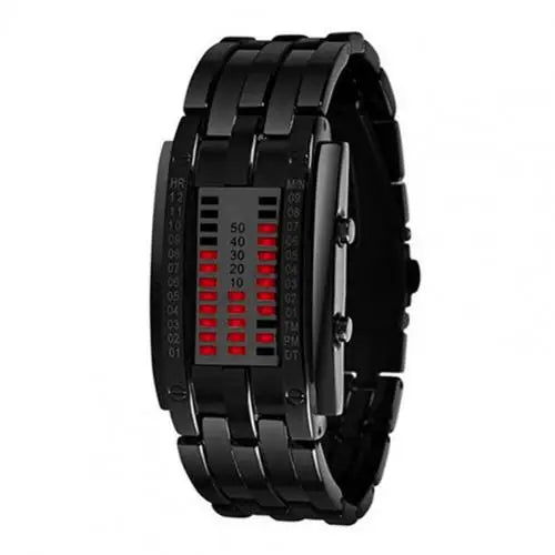 2021 New Fashion Punk Wristwatch with Strap Date Digital Tungsten Steel Fashion Luminous Watch for Couple