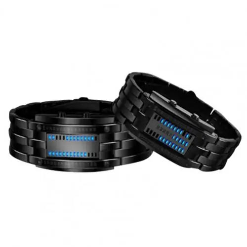2021 New Fashion Punk Wristwatch with Strap Date Digital Tungsten Steel Fashion Luminous Watch for Couple