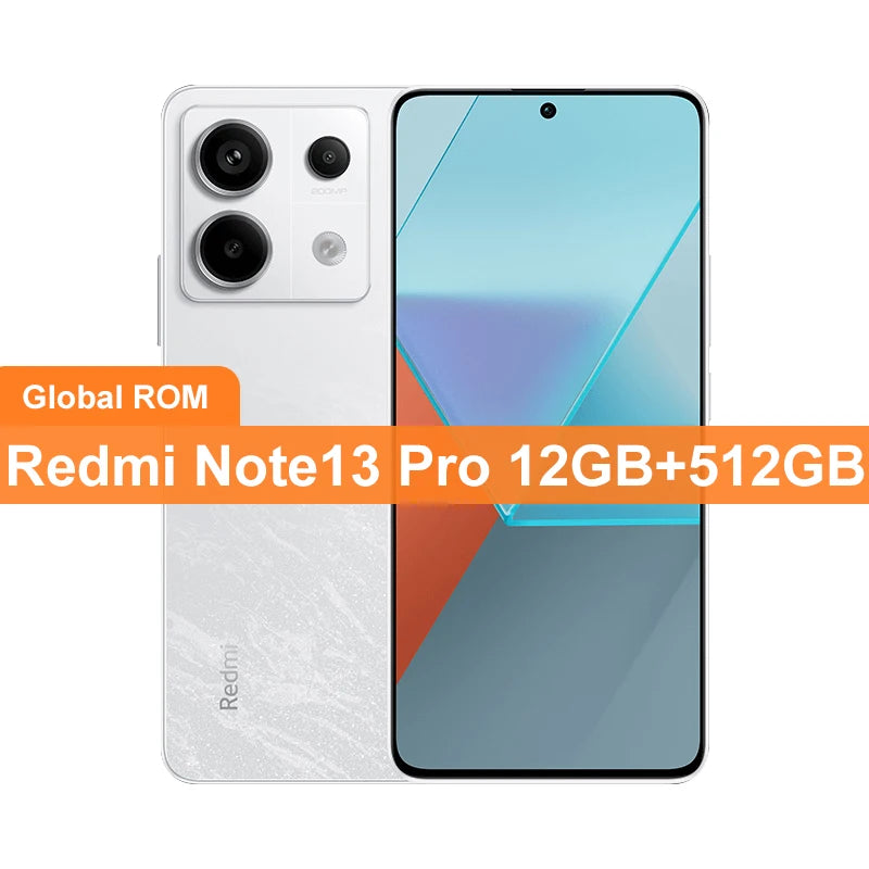 Global ROM Xiaomi Redmi Note 13 Pro 128GB/256GB/512GB Snapdragon 7s Gen 2 200MP+16MP Camera 6.67 ” Screen  67W 5100mAh Battery