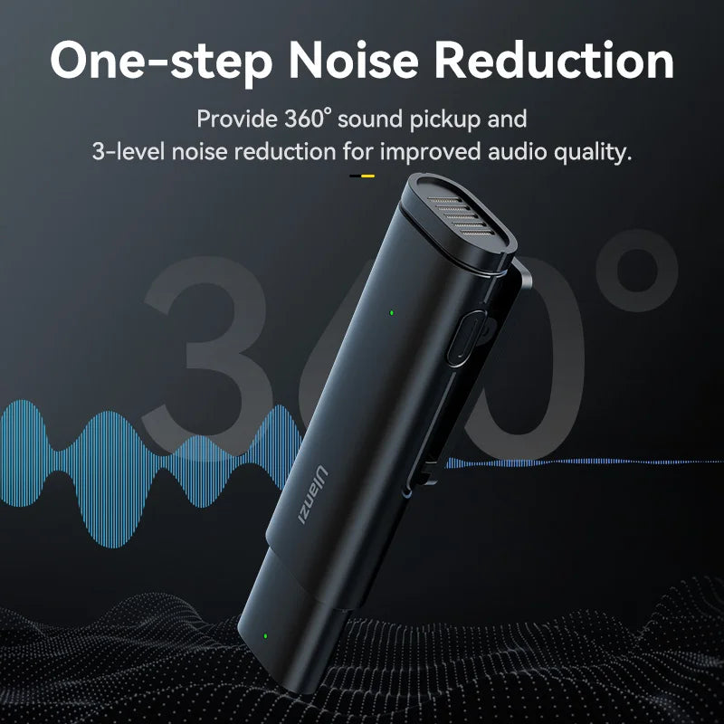 Ulanzi WM-10 Wireles Lavalier Microphone 1 to 1 Mic USB C for Android iPhone with Windproof Sponge For Live Streaming Recording