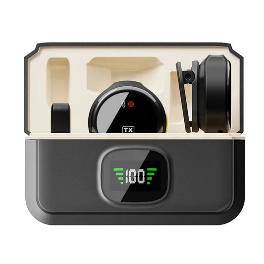 2024 New Button type wireless lavalier microphone with charging compartment, outdoor live streaming equipment, noise reduction