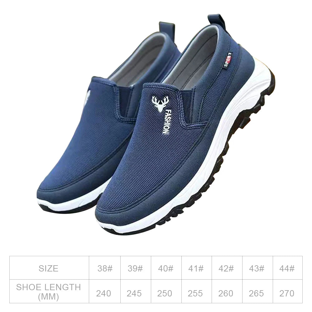 Men Casual Canvas Shoes Lightweight Summer Mesh Shoes Breathable Slip on Flats Men Fashion Walking Shoes Soft Loafers for Men