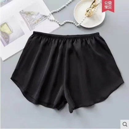 Fashion Ice Silk Safety Pants Women Summer Sexy Cool Comfort Sleep Bottoms Simple Home Shorts Ladies Pajama Shorts Underwear