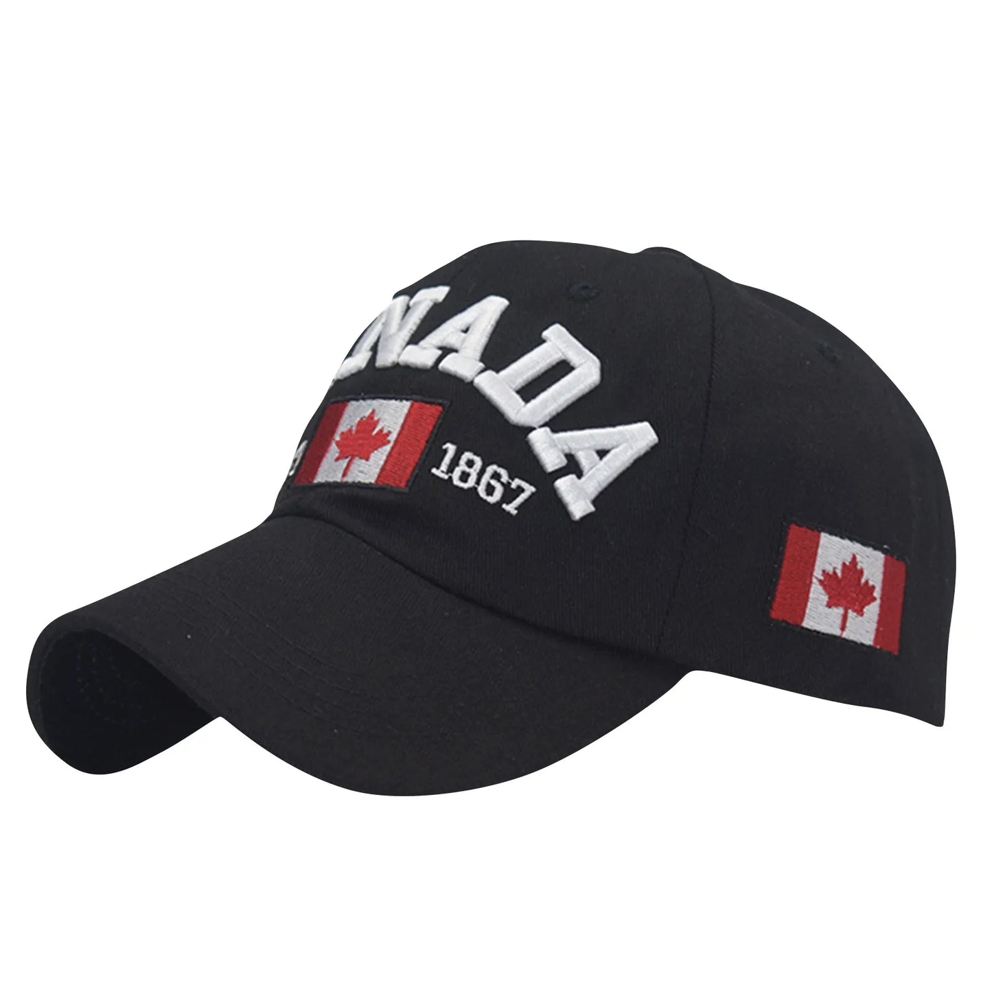 Canada Caps Men Women Summer Fashion Dad Hat Flag Letter Embroidery Black White Baseball Cap Women Gorras Hombre Souvenirs
