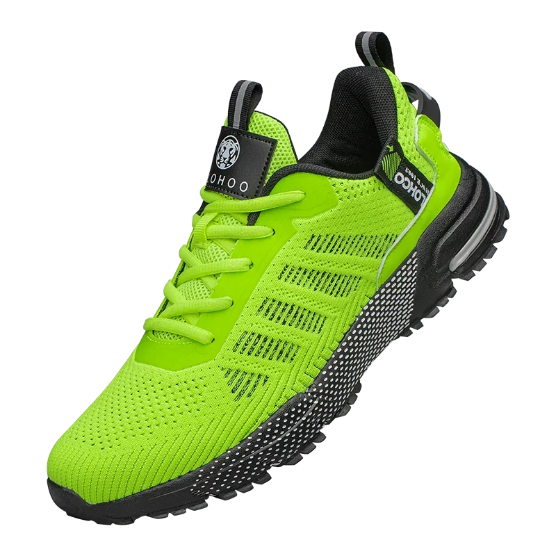 CLOHOO Men's Trendy Knitted Breathable Lightweight Comfy Sneakers For Running Jogging Wear-resistant Non-Slip Casual Sport Shoes