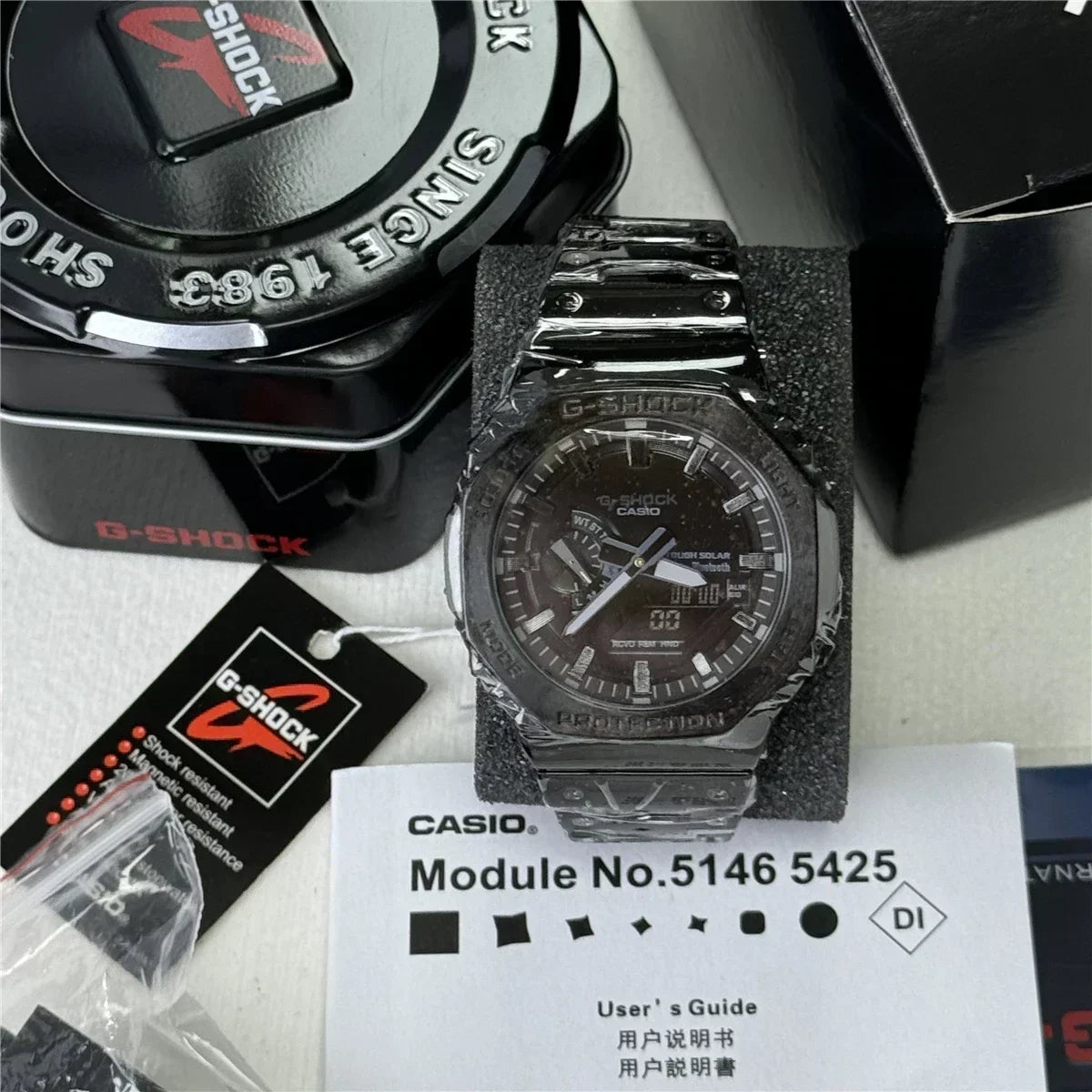 New Men's Watch GM-2100 Waterproof and Shockproof Date Sports Alarm Clock Multi functional LED Dual Screen Watch