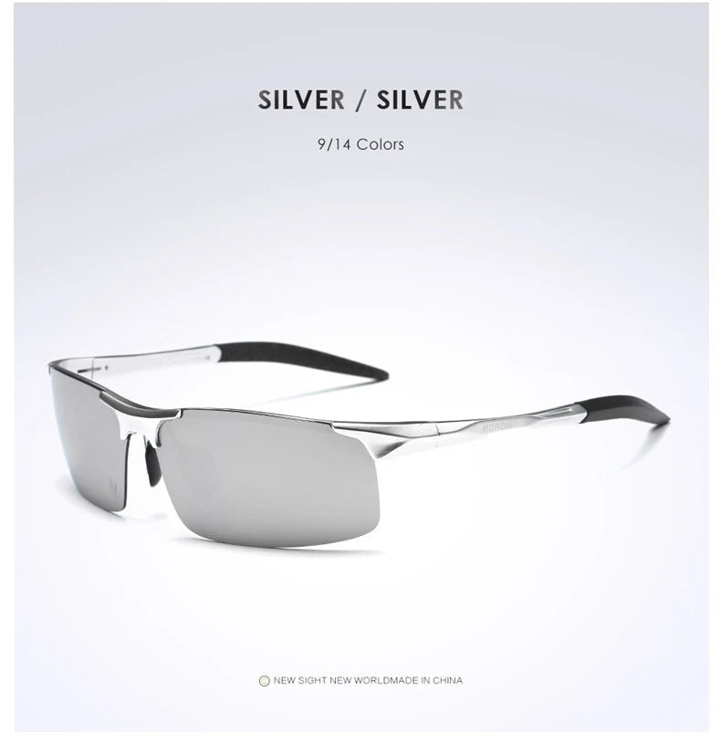 Driving Polarized Sunglasses Men Aluminum Magnesium Frame Sport Sun Glasses Driver Retro Goggles Sunglass UV400 Anti-Glare