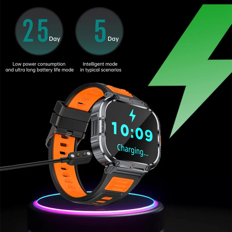 LOKMAT Sport Smart Watch IP68 Waterproof Big Screen Smartwatches with LED Flashlight Message Push BT Calls Watch for Smart Phone
