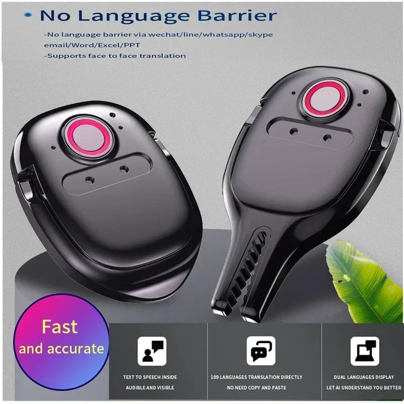 Mini Voice Translator Device Voice toText Real-time Chat Bluetooth Online Translator AI Smart Talkie Multi Language Simultaneous