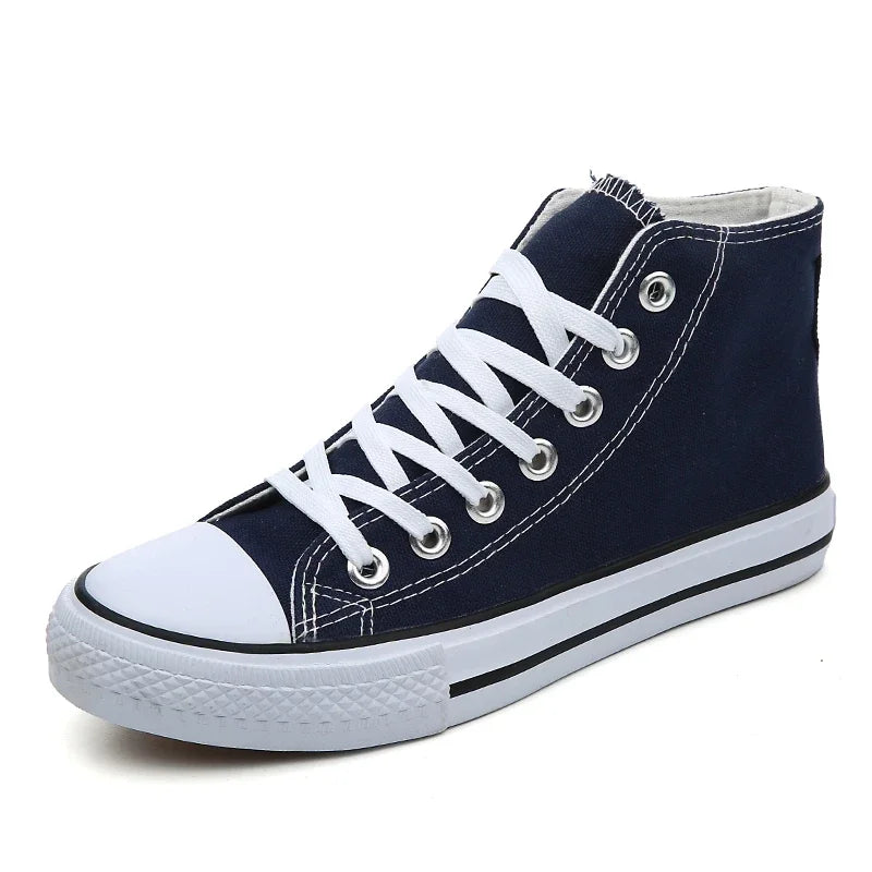 Breathable Lace-up Athletic High Top Canvas Vulcanized Shoes Zapatos De Hombre 2023 Men Shoes Summer Leisure Sneaker Fashion