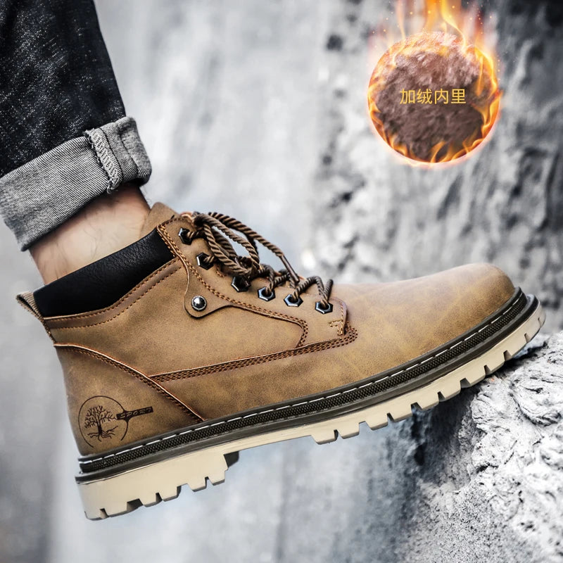 Brand Men Super Warm Snow Boots Winter Men's Ankle Boots Waterproof Short Outdoor Sneakers Autumn Men's Motorcycle