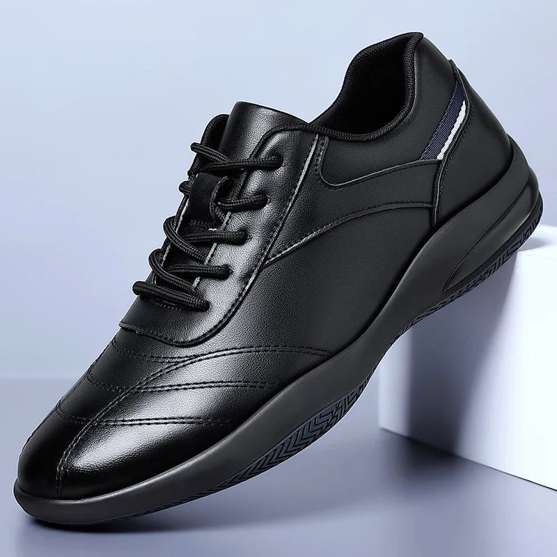 Men Business Dress Leather Shoes Spring Autumn Leisure Genuine Leather Breathable Soft Sole Comfortable Vulcanized Shoes for Men
