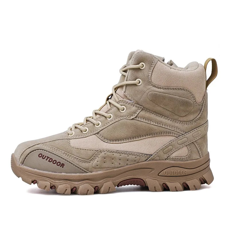 Tactical Desert Combat Boots Men Genuine Leather Hunting Trekking Hiking Shoes Camping Mountaineering Winter Work Shoes Zapatos
