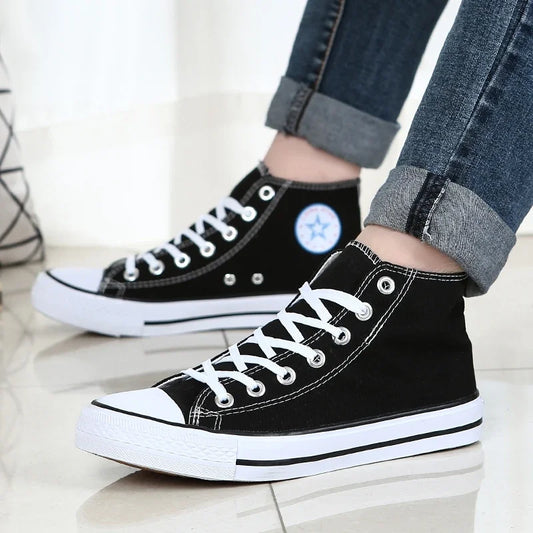 Breathable Lace-up Athletic High Top Canvas Vulcanized Shoes Zapatos De Hombre 2023 Men Shoes Summer Leisure Sneaker Fashion