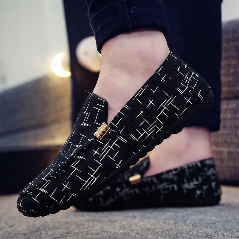 Leisure Shoes Spring and Autumn Men's Casual Shoes Korean Version Trend Lazy Shoes Canvas Single Leg Comfortable Social Shoes