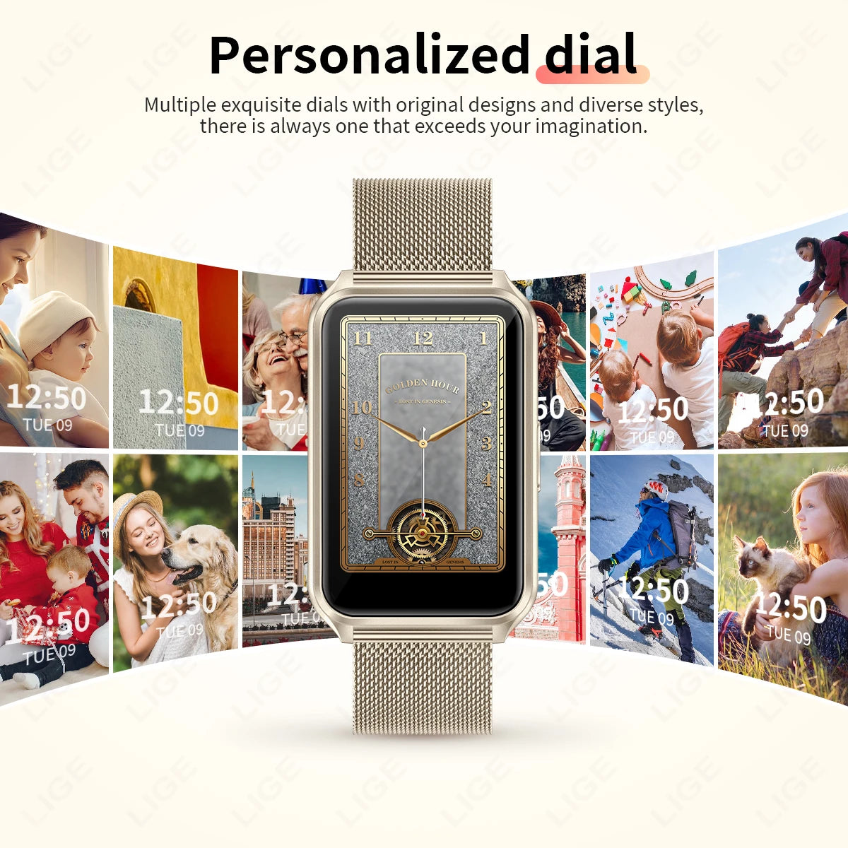LIGE Luxury Smart Watch Women Bluetooth Connected Phone Sports Bracelet Health Monitor Music Ladies Smartwatch For Xiaomi HUAWEI