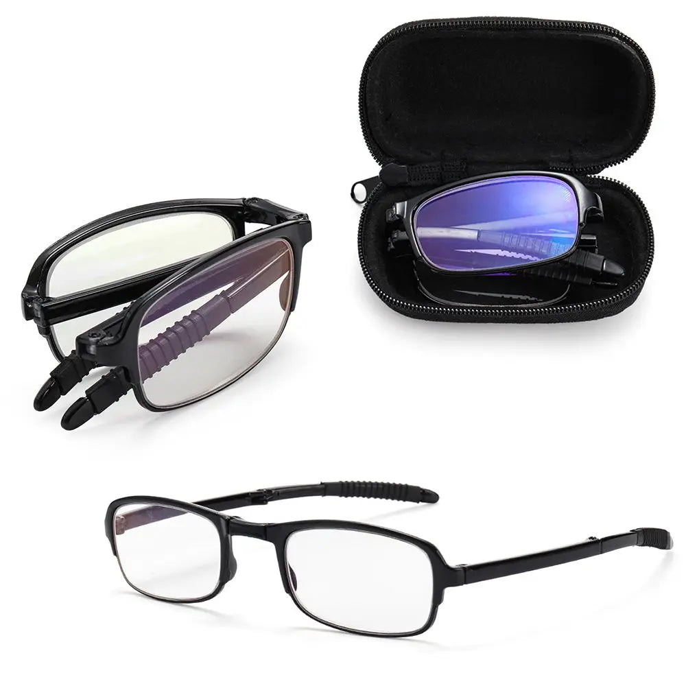 Portable Folding Reading Glasses with Case Women Men Lightweight TR90 Frame Presbyopic Eyeglasses Foldable Hyperopia Eyewear