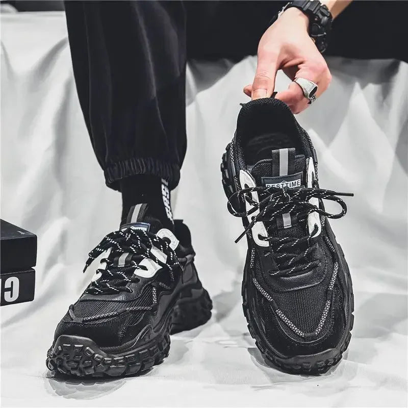 Men's Sneakers Trendy Platform Shoes Comfortable Lace-up Running Shoes Outdoor Non-slip Men's Shoes Tenis Masculino 2024