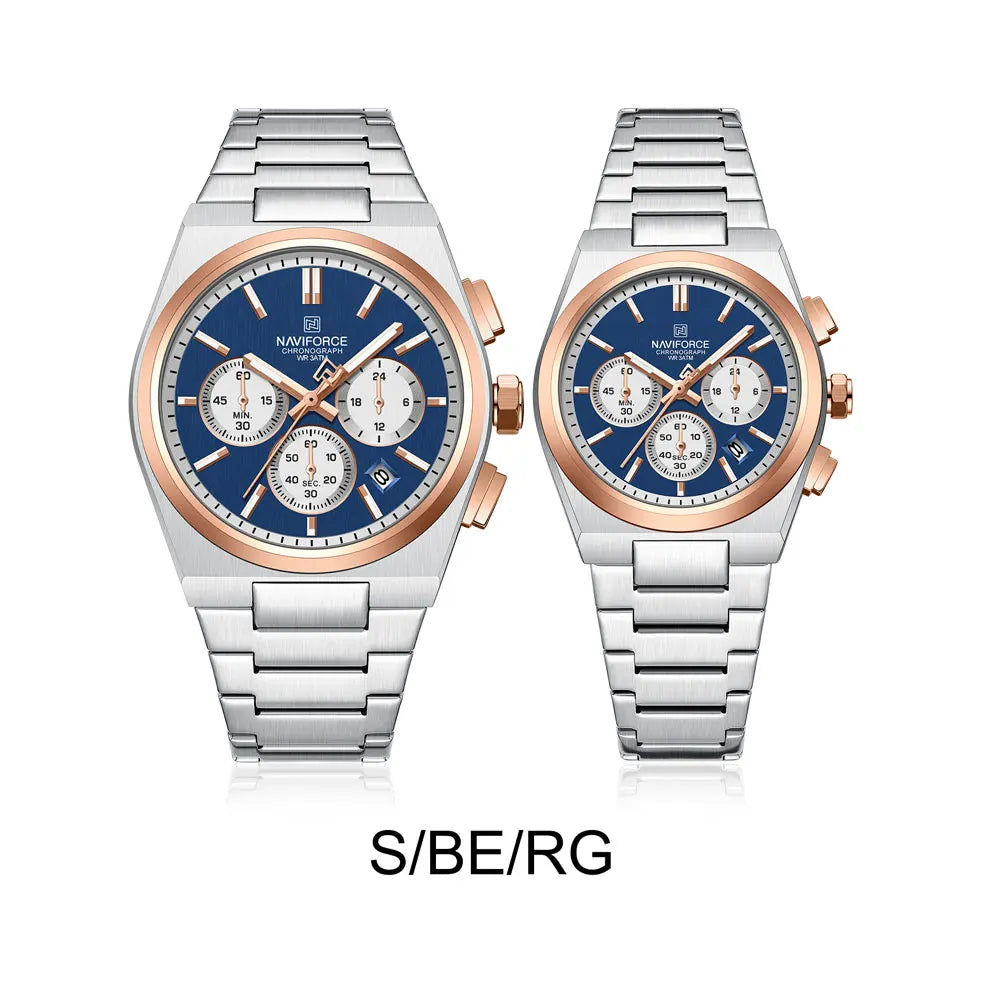 NAVIFORCE Couple Watches Pair Men Women Fashion Luxury Quartz Wristwatches Clock 2024 New Waterproof Stainless steel Watch Sets