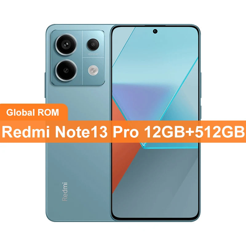 Global ROM Xiaomi Redmi Note 13 Pro 128GB/256GB/512GB Snapdragon 7s Gen 2 200MP+16MP Camera 6.67 ” Screen  67W 5100mAh Battery