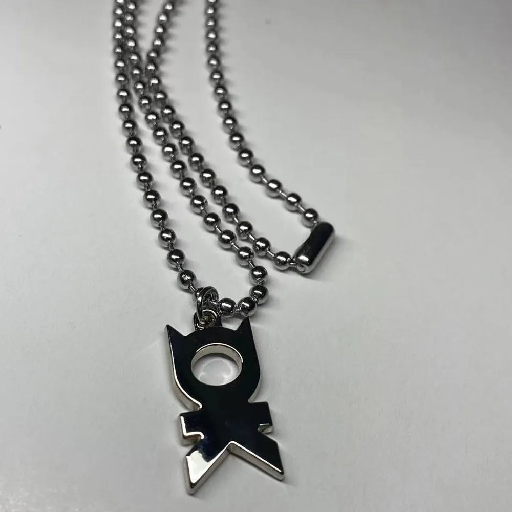 Hip Hop OK Letter Small Pendant Necklace Men's and Women's Fashion Collarbone Chain Hoodie Accessories